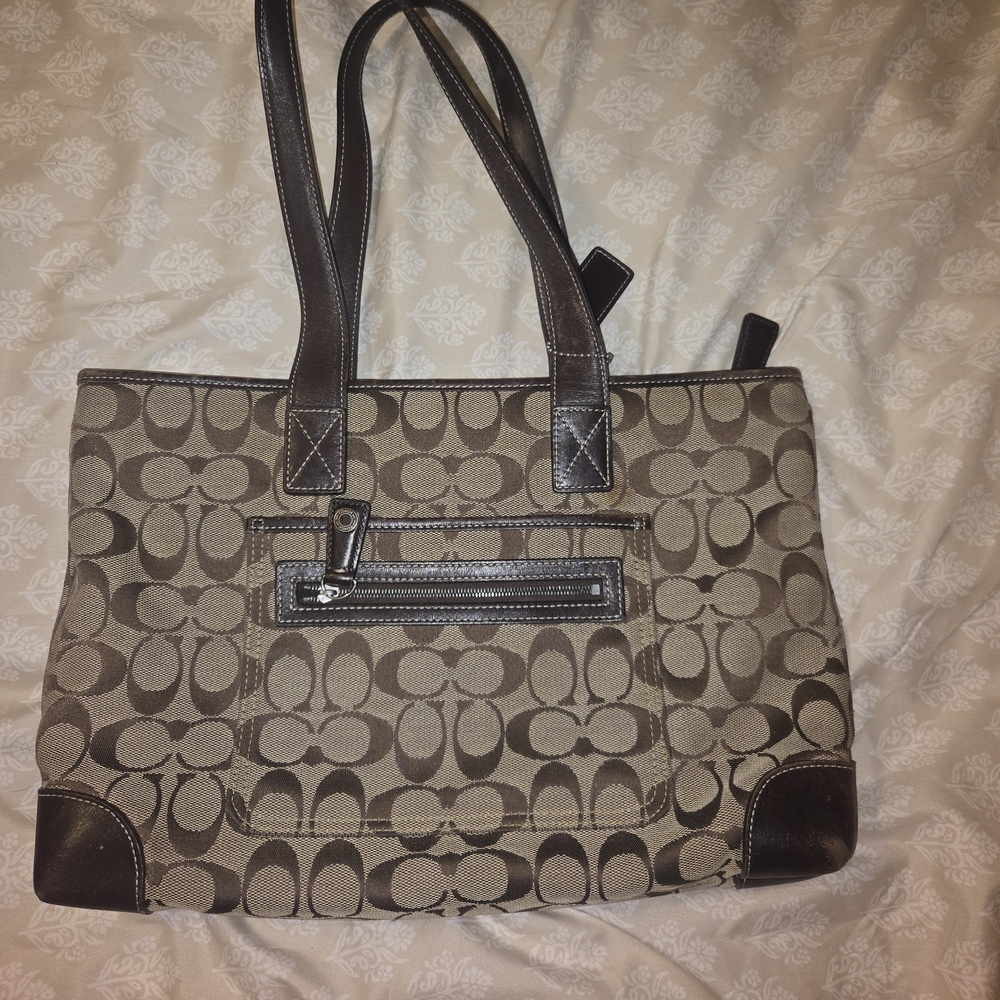 Coach Brown Signature Tote Bag